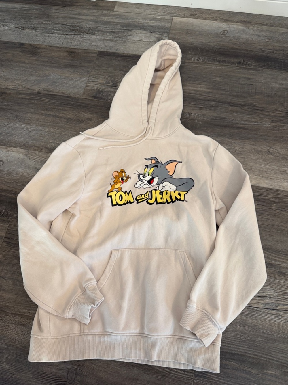 Tom and Jerry Graphic Hoodie - Light Beige